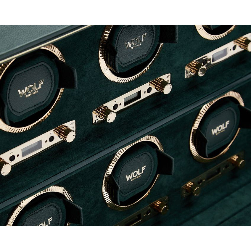 Wolf - British Racing Green 6-Unit Watch Winder | 792441 - Watchwindersplus