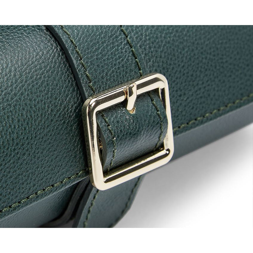 Wolf - British Racing Green Triple Watch Roll | 792941 - Watchwindersplus