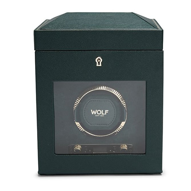 Wolf - British Racing Green Single Watch Winder | 792141 - Watchwindersplus