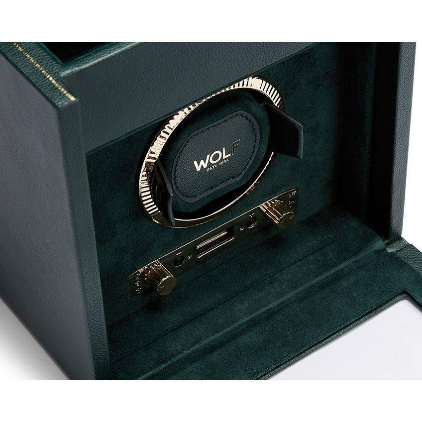 Wolf - British Racing Green Single Watch Winder | 792141 - Watchwindersplus