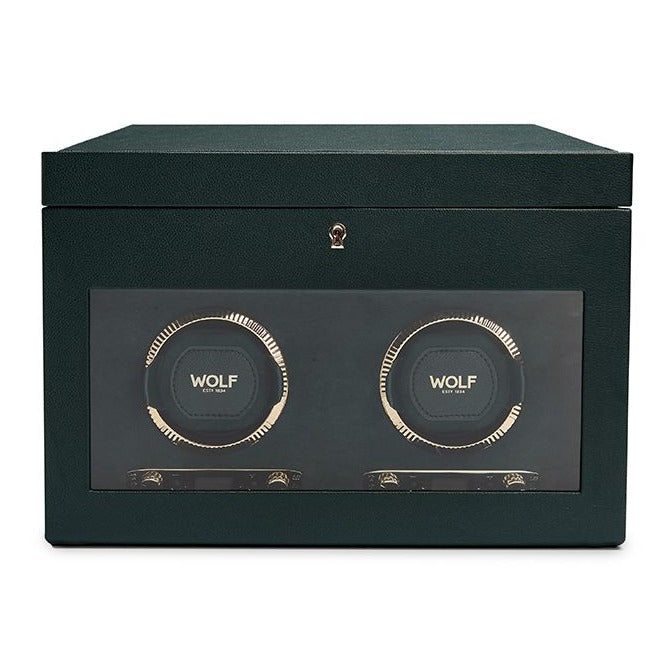 Wolf - British Racing Green Double Watch Winder | 792241 - Watchwindersplus