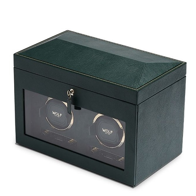 Wolf - British Racing Green Double Watch Winder | 792241 - Watchwindersplus