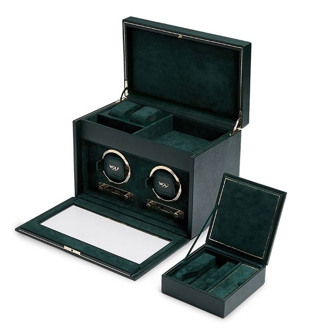 Wolf - British Racing Green Double Watch Winder | 792241 - Watchwindersplus