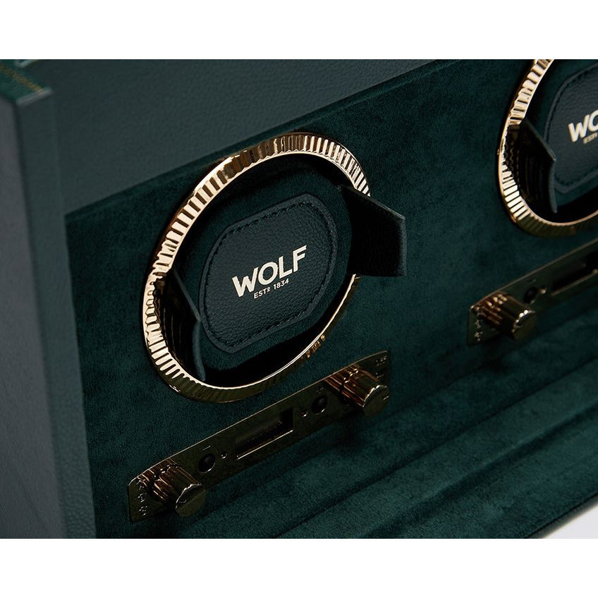 Wolf - British Racing Green Double Watch Winder | 792241 - Watchwindersplus