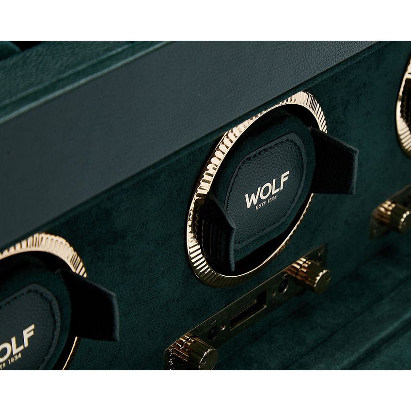 Wolf - British Racing Green Triple Watch Winder | 792341 - Watchwindersplus