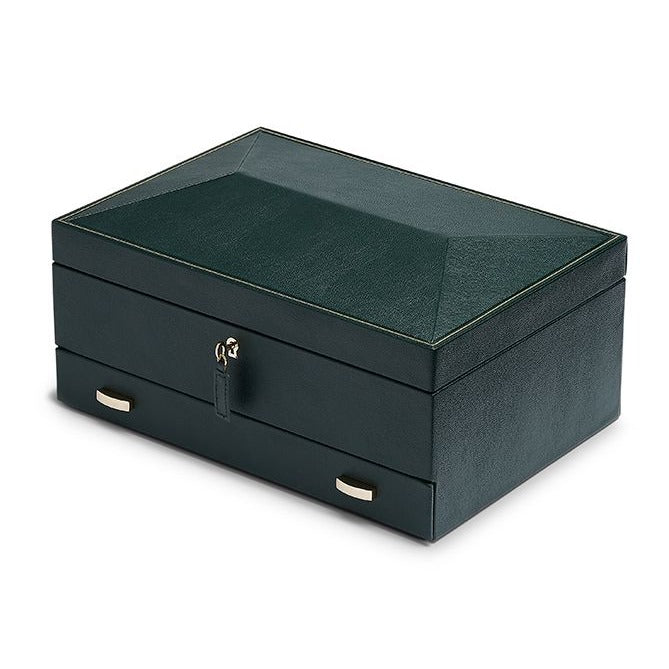 Wolf - British Racing Green 10-Unit Watch Box with storage | 792841 - Watchwindersplus