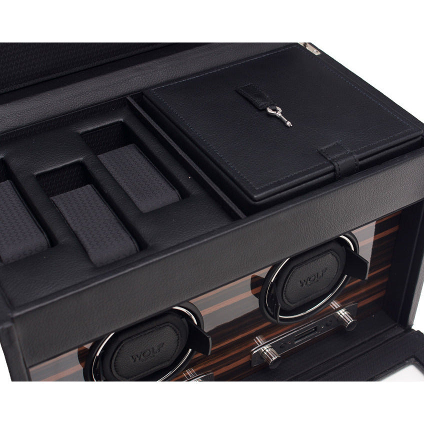 Wolf - Roadster Double Watch Winder with Storage | 457256 - Watchwindersplus