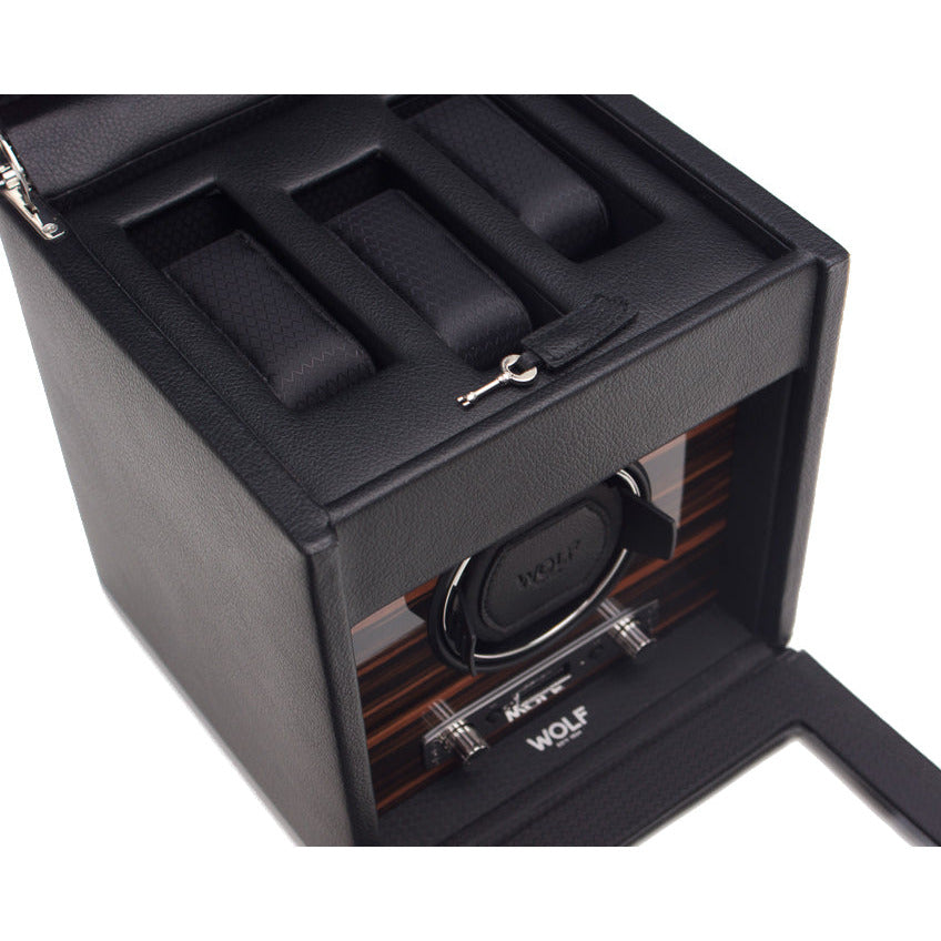 Wolf - Roadster Single Watch Winder with Storage | 457156 - Watchwindersplus