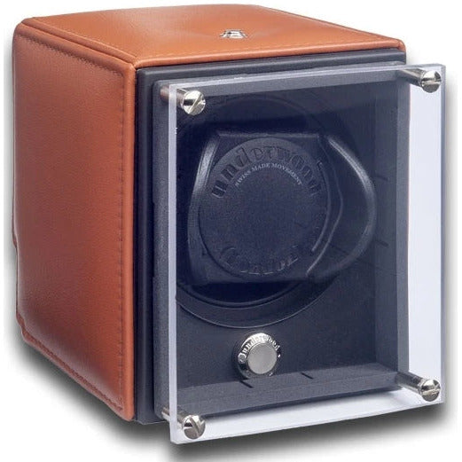 Underwood (London) - Single EVO Watch Winder in Tan Leather - Watchwindersplus