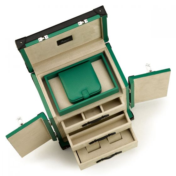 Rapport - Deluxe Jewelry Trunk in Green Leather | J151